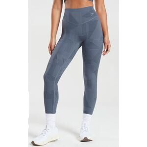 GymShark Elevate High Rise Leggings Womens Size Medium Evening Blue New B3A6M